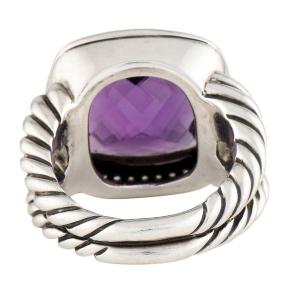 DAVID YURMAN DIAMOND & AMETHYST STERLING SILVER 925 ALBION COCKTAIL RING - Picture 6 of 7